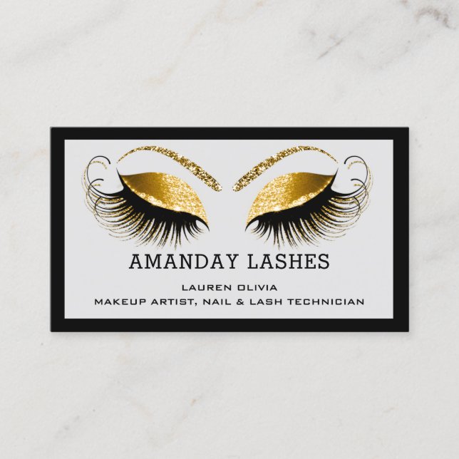Professional Makeup Appointment Card Gray Black (Front)