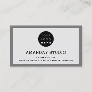 Professional Makeup Appointment Card Logo Gray