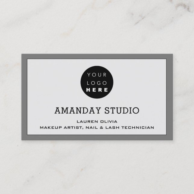 Professional Makeup Appointment Card Logo Gray (Front)
