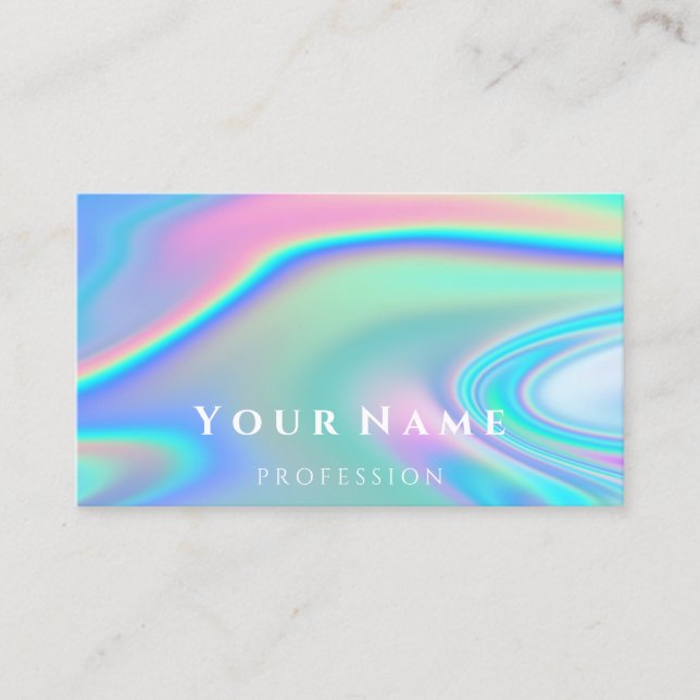 Professional Makeup Artis Nails Holograph Unicorn Business Card (Front)