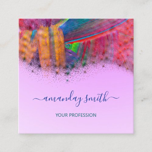 Professional Makeup Artist Abstract Palette Stroke Square Business Card