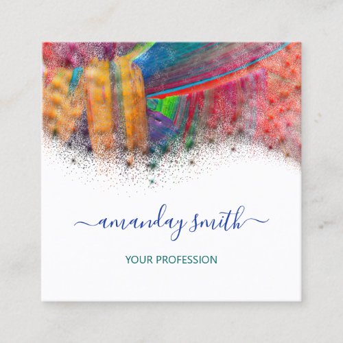 Professional Makeup Artist Artwork Palette Strokes Square Business Card