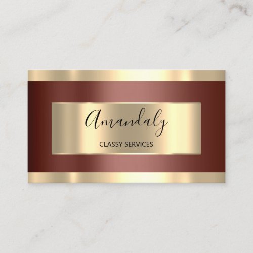 Professional Makeup Artist Brown Gold Lashes Business Card