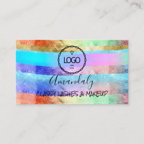 Professional Makeup Artist Custom Logo Strokes Business Card