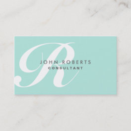 Professional Makeup Artist Elegant Monogram Blue Business Card