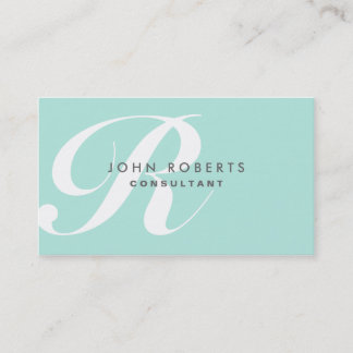 Professional Makeup Artist Elegant Monogram Blue Business Card