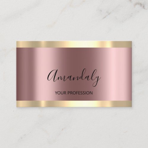 Professional Makeup Artist Event Planner Gold Rose Business Card