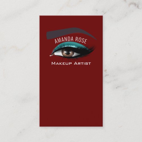 Professional Makeup Artist Eyelash Brow Burgundy Business Card