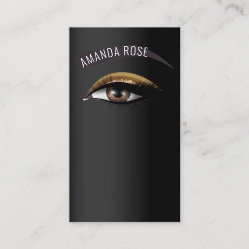 Professional Makeup Artist Eyelash Brow Gold VIP Business Card