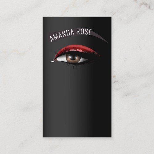 Professional Makeup Artist Eyelash Brow Red VIP Business Card