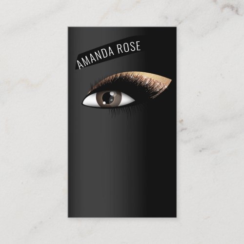 Professional Makeup Artist Eyelash Brows Black VIP Business Card