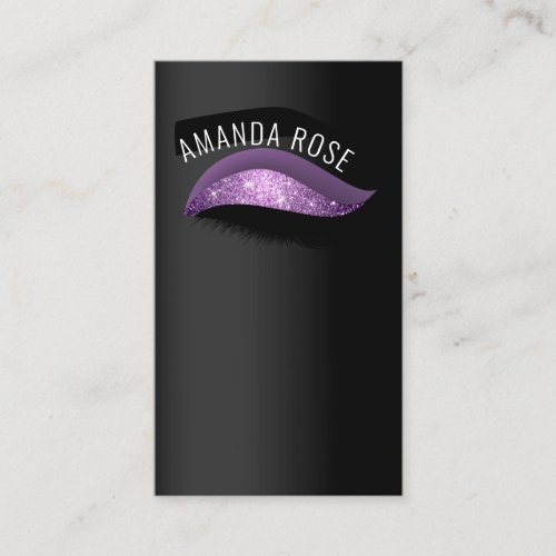 Professional Makeup Artist Eyelash Brows Purple Business Card