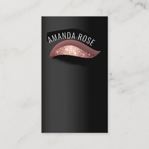 Professional Makeup Artist Eyelash Brows Rose Business Card