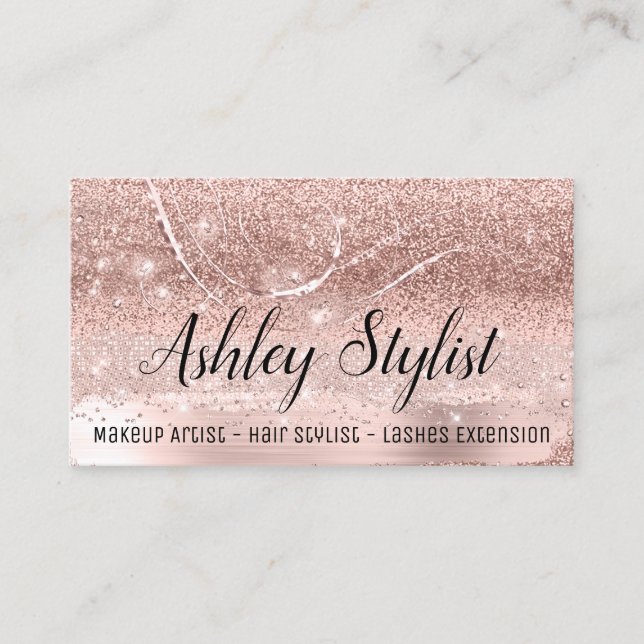 Professional Makeup Artist Eyelash Extensions Business Card (Front)
