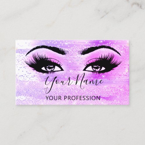 Professional Makeup Artist Eyelash Glitter Strokes Business Card