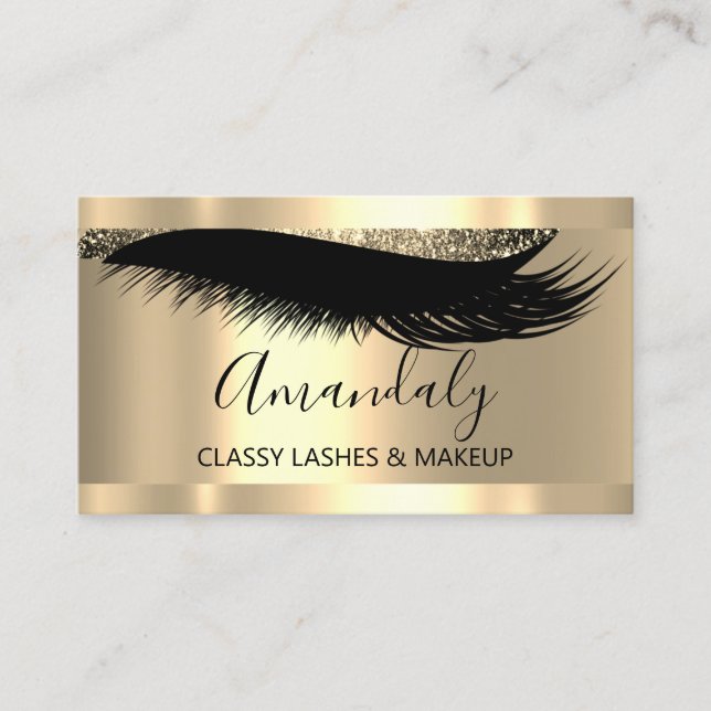 Professional Makeup Artist Eyelash Gold Appointmen Business Card (Front)