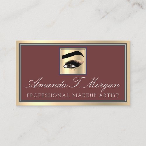 Professional Makeup Artist Eyelash Gold Blush VIP Business Card