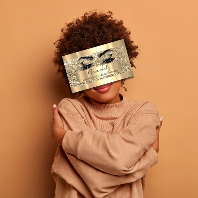 Professional Makeup Artist Eyelash Gold Glitter Business Card (Professional Makeup Artist Eyelash Gold Glitter Business Card)
