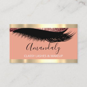Professional Makeup Artist Eyelash Gold Rose Frame Business Card