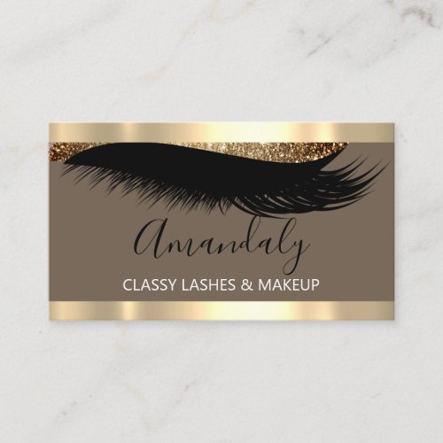 Professional Makeup Artist Eyelash Gold Skinny VIP Business Card