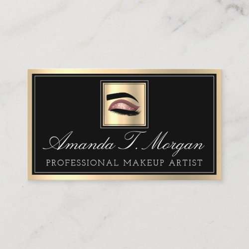 Professional Makeup Artist Eyelash Hair Rose Gold Business Card
