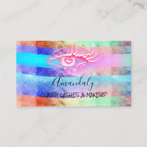 Professional Makeup Artist Eyelash Logo BlueStudio Business Card