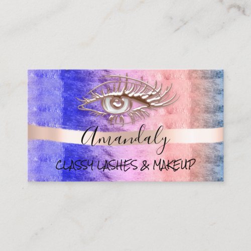 Professional Makeup Artist Eyelash Logo StrokeRose Business Card