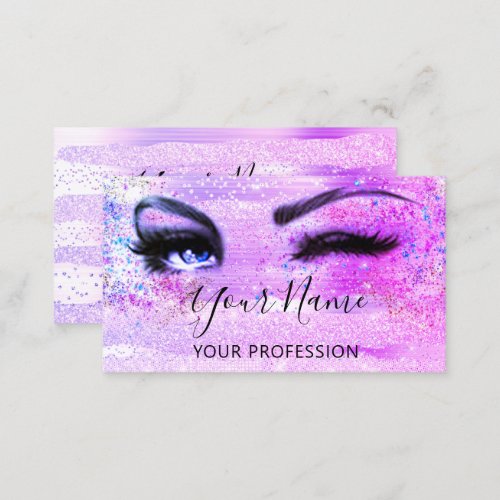 Professional Makeup Artist Eyelash Pink Instagra Business Card