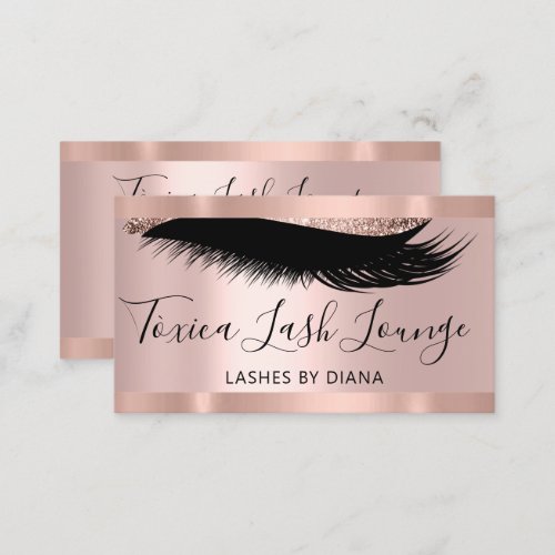 Professional Makeup Artist Eyelash Rose Gold Business Card