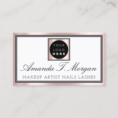 Professional Makeup Artist Eyelash Rose Pink Logo Business Card