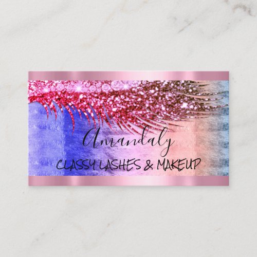 Professional Makeup Artist Eyelash Rose PinkStroke Business Card