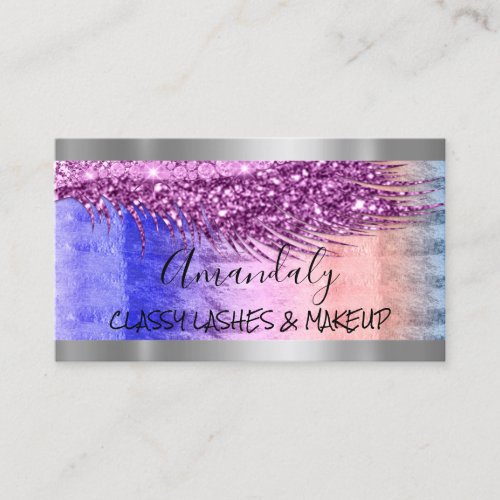 Professional Makeup Artist Eyelash Silver GrayRose Business Card