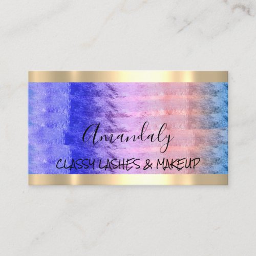 Professional Makeup Artist Eyelash Strokes Blue  Business Card