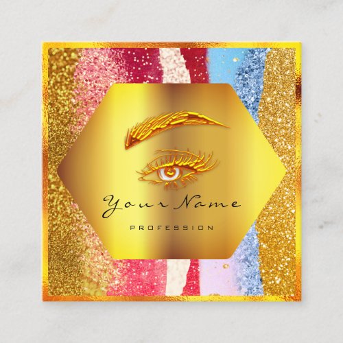 Professional Makeup Artist Eyelash Studio Brow Square Business Card