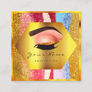 Professional Makeup Artist Eyelash Studio Brow Square Business Card