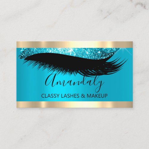 Professional Makeup Artist Eyelash Unique Blue Business Card