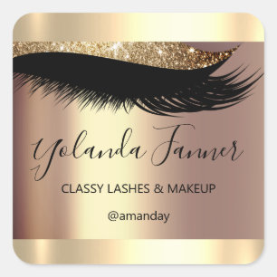 Professional Makeup Artist Eyelash Unique Modern B Square Sticker