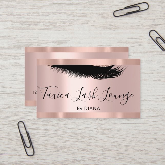 Professional Makeup Artist Eyelash Unique Rose Business Card (Front/Back In Situ)