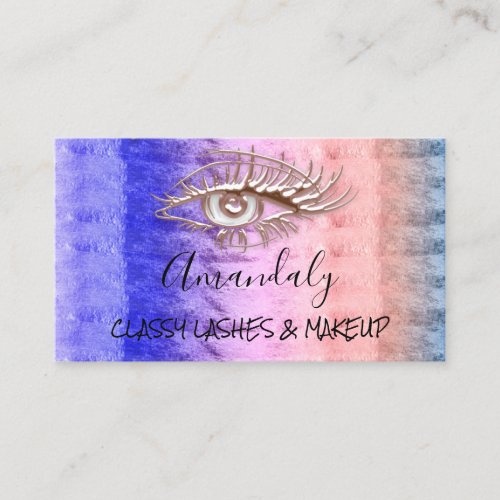 Professional Makeup Artist Eyelashes Rose Pink Business Card