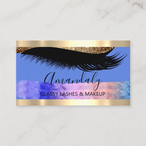 Professional Makeup Artist Eyelashes Strokes Business Card