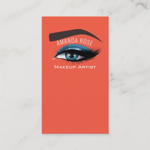 Professional Makeup Artist Eyes Lashes Brow Blue Business Card