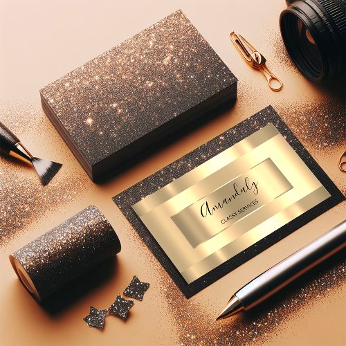Professional Makeup Artist Gold Monochromatic Business Card