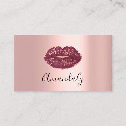 Professional Makeup Artist Kiss Lip Pink Blush Business Card