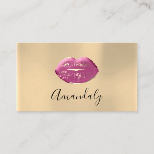 Professional Makeup Artist Kiss Lip Pink Purple Go Business Card