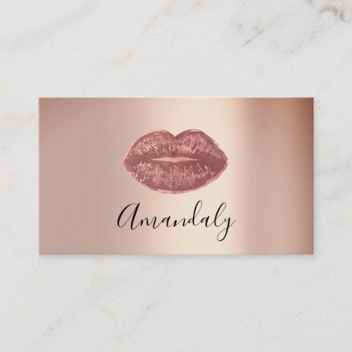 Professional Makeup Artist Kiss Lip Rose Blush Business Card