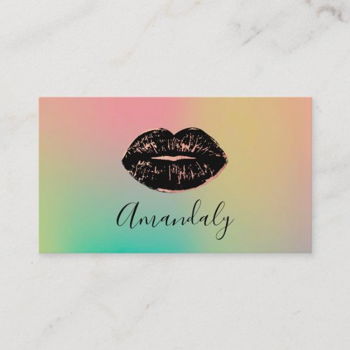 Professional Makeup Artist Kiss Lip Rose Ombre Business Card