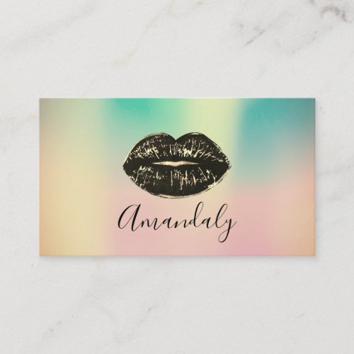 Professional Makeup Artist Kiss Lips Black Ombre Business Card