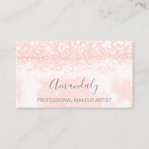 Professional Makeup Artist Kiss Lips Blush Glitter Business Card