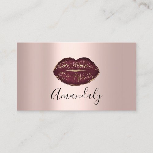 Professional Makeup Artist Kiss Lips BlushRed Rose Business Card