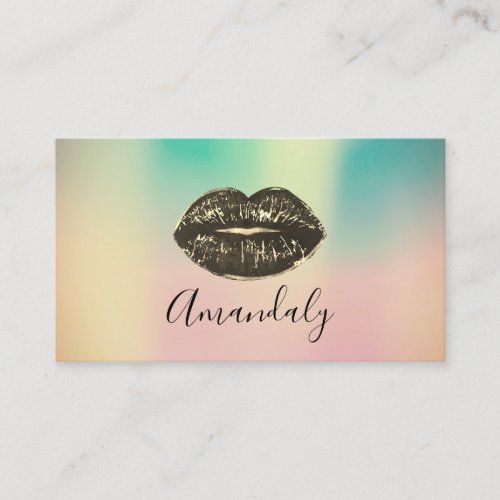 Professional Makeup Artist Kiss Lips Pink Ombre Business Card